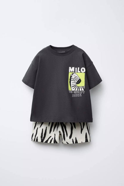 Shorts & Tshirt Set - MILO the ZEBRA - 2-8Y