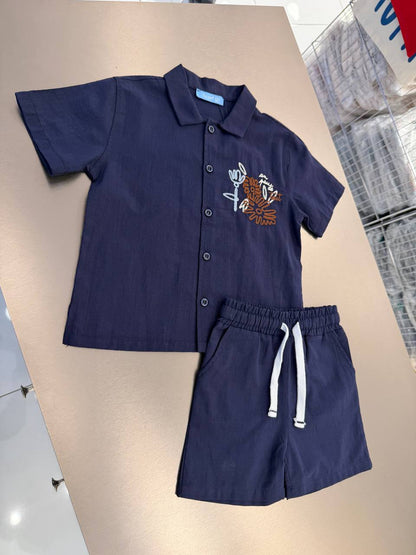 Los Angeles Navy Shorts & Tshirt Set - 2-7Y