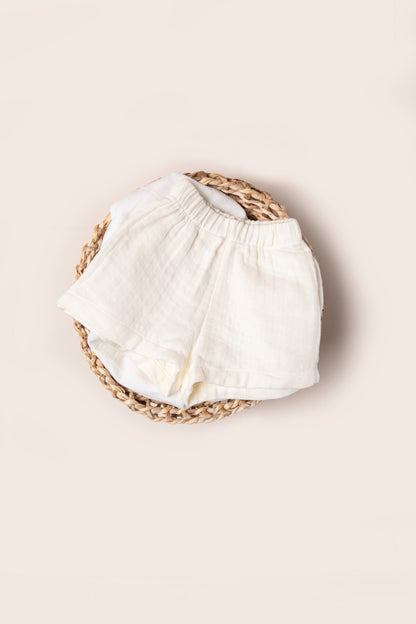 Muslin Shorts - Blue/Off-White/Orange/Baby Blue - 9M-4Y