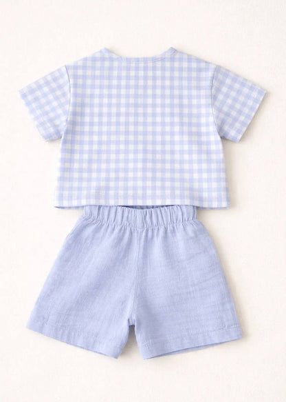 Mediterranean Breeze Muslin Shorts & Shirt Set - 6M-4Y