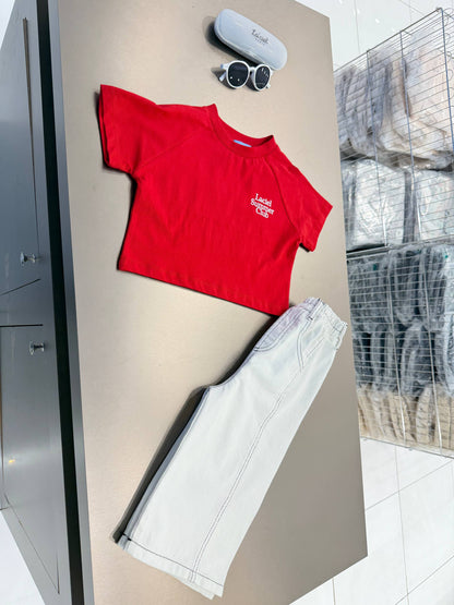 Red Crop Top - Summer Club - 2-7Y