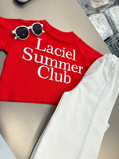 Red Crop Top - Summer Club - 2-7Y