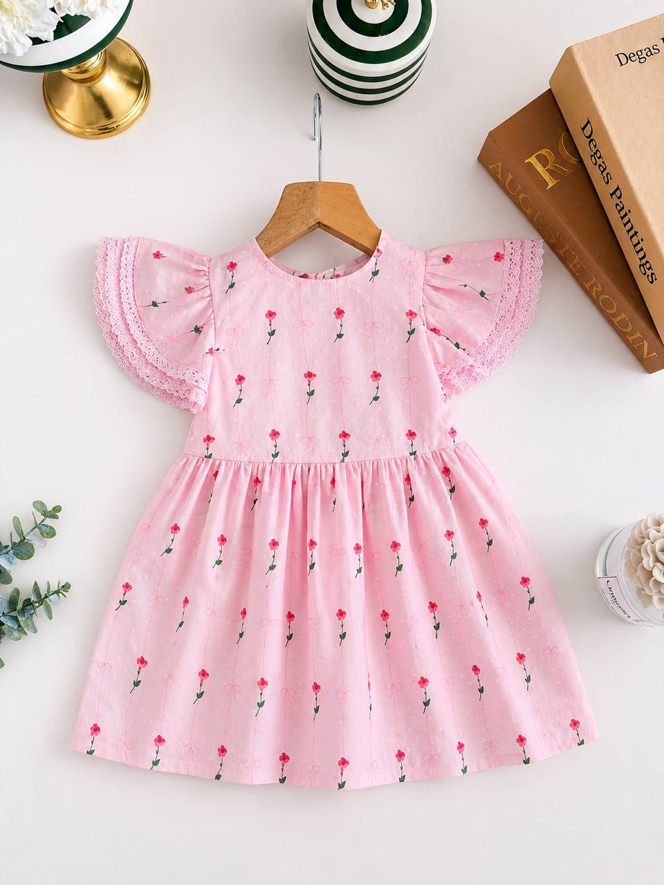 Pink Floral Dress - 2-8Y