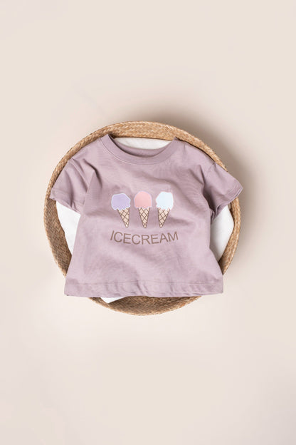 Ice Cream Tshirt - Yellow/Purple/Pink - 9M-4Y