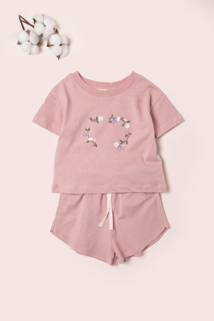 Pink Floral Shorts & Tshirt Set - 9M-4Y