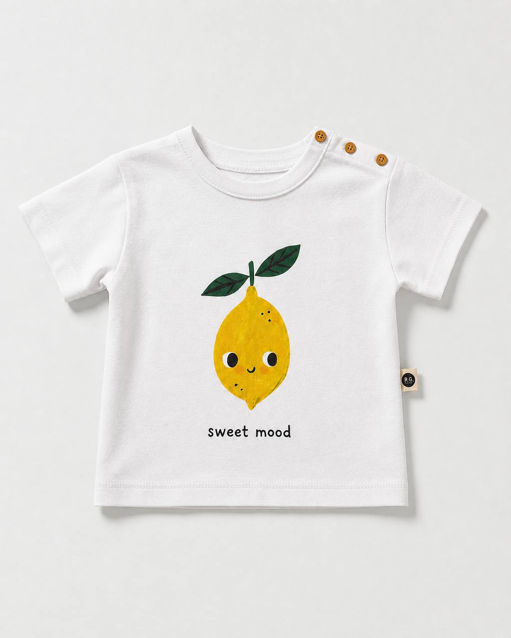 LEMON Tshirt  - White/Blue - 6M-4Y