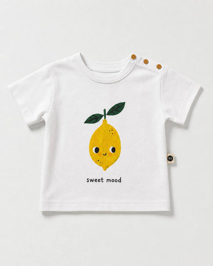 LEMON Tshirt  - White/Blue - 6M-4Y
