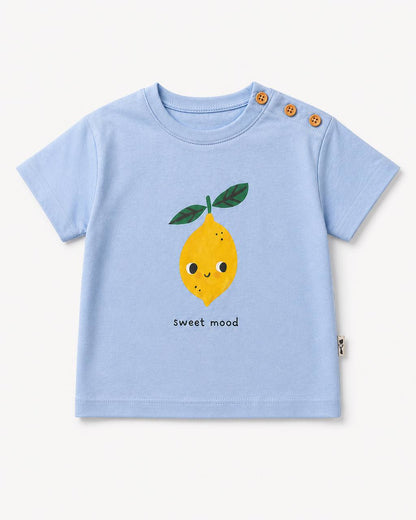 LEMON Tshirt  - White/Blue - 6M-4Y