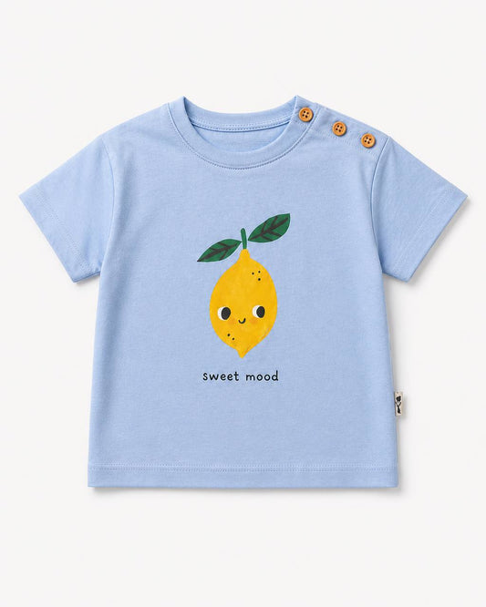 LEMON Tshirt  - White/Blue - 6M-4Y