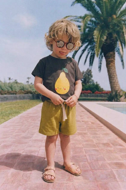 PEAR Tshirt  - White/Black - 6M-4Y