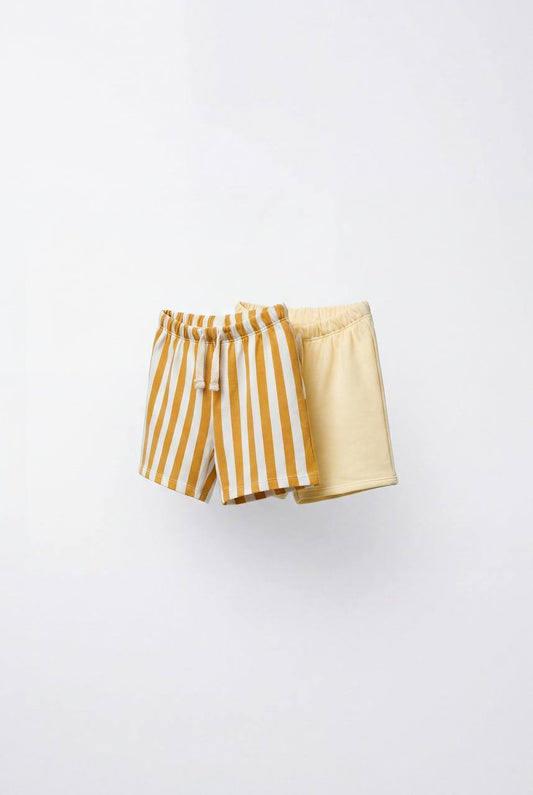 2 Yellow Base Shorts - 2 PCs - 2-8Y