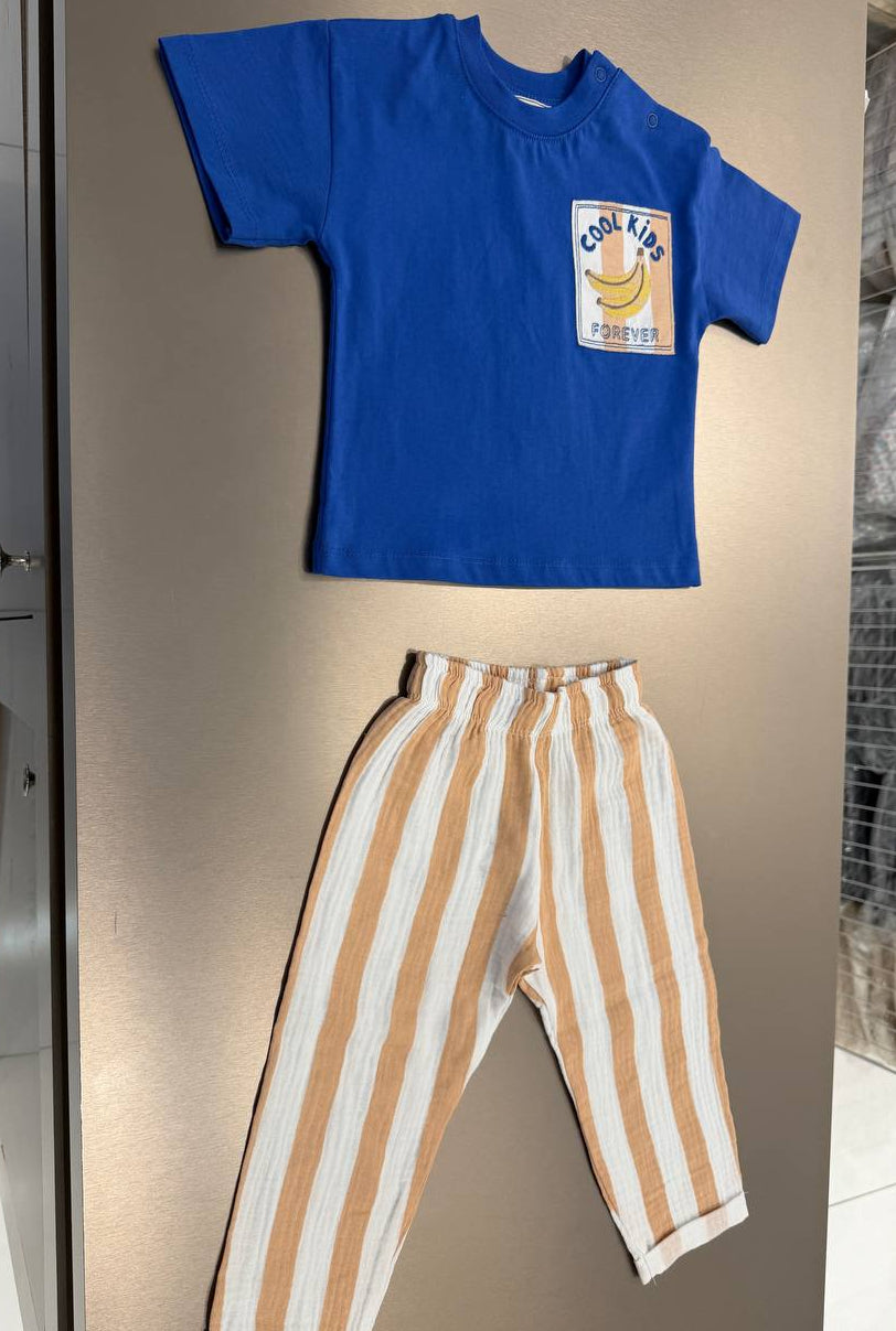 COOL BABY Muslin Pants & Tshirt Set - 6M-3Y