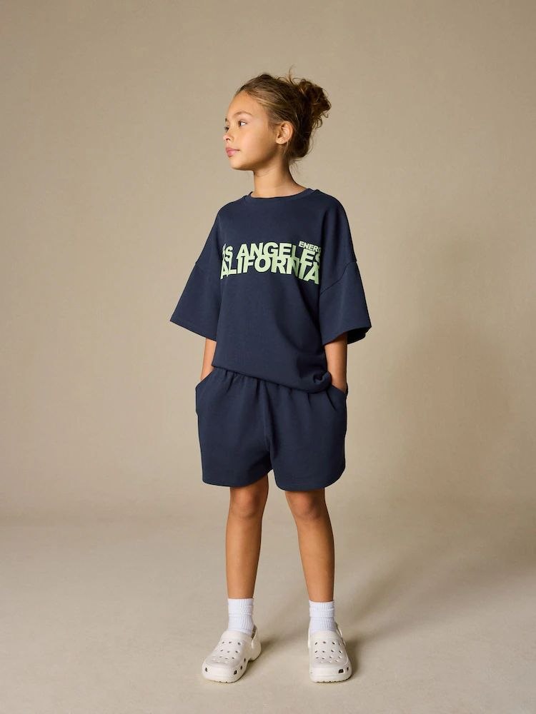 LOS ANGELES - Cotton Shorts & Tshirt Set - 3-10Y