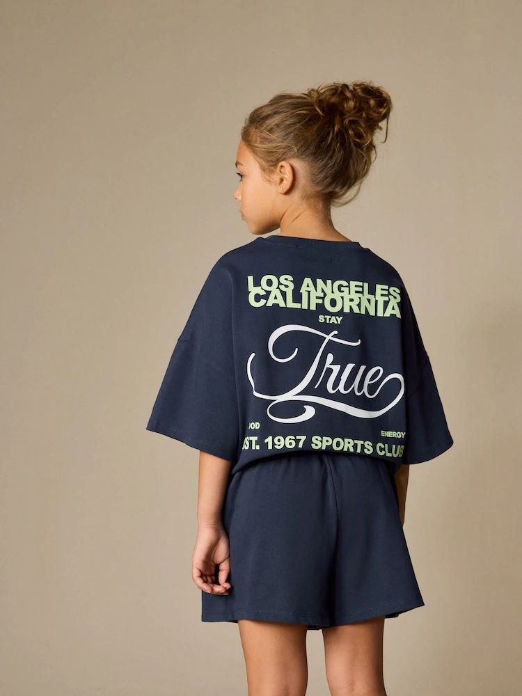 LOS ANGELES - Cotton Shorts & Tshirt Set - 3-10Y