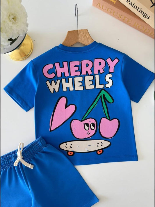 Cherry Wheels Shorts & Tshirt Set - 2-8Y