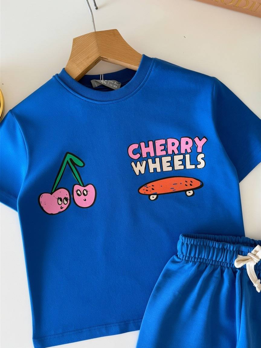 Cherry Wheels Shorts & Tshirt Set - 2-8Y