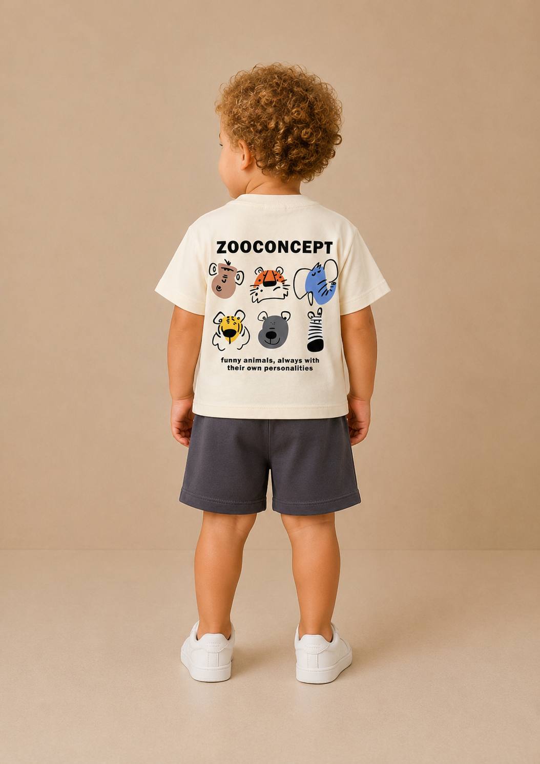 Zoo Concept Cotton Shorts & Tshirt Set - Blue/Navy - 1-5Y