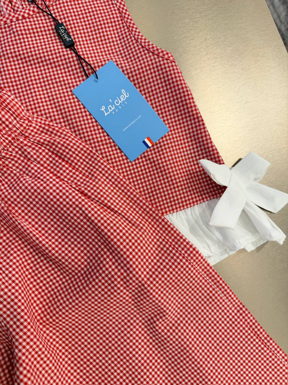 Checkered Pants & Top Set - Red - 2-7Y