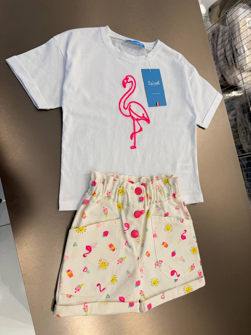 SWAN Denim Shorts & Tshirt Set - 2-7Y