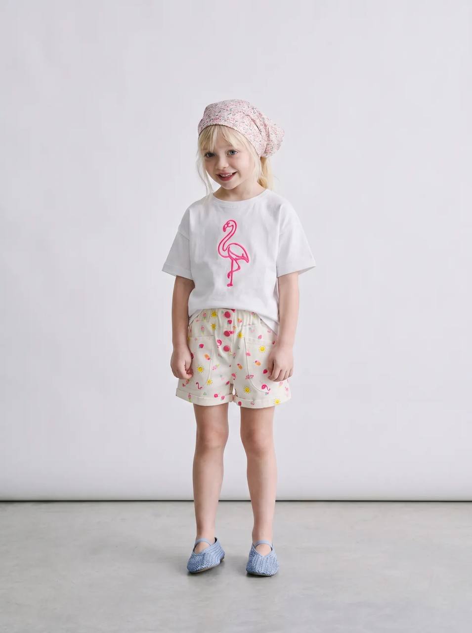 SWAN Denim Shorts & Tshirt Set - 2-7Y