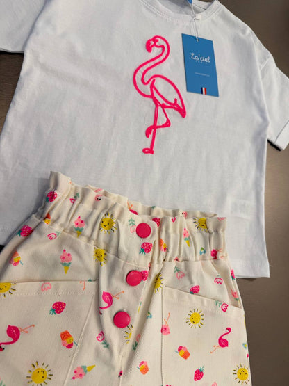 SWAN Denim Shorts & Tshirt Set - 2-7Y