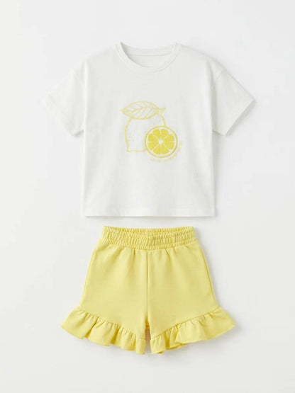 Lemon Vibes Shorts & Tshirt Set - 2-7Y