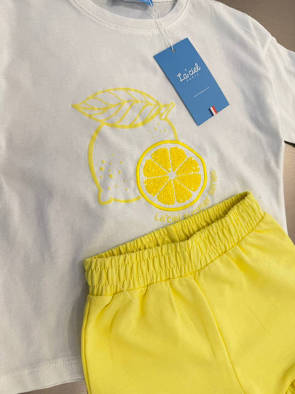 Lemon Vibes Shorts & Tshirt Set - 2-7Y