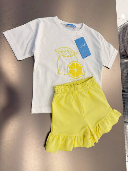 Lemon Vibes Shorts & Tshirt Set - 2-7Y