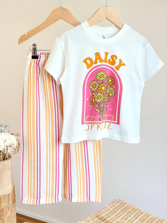 DAISY Muslin Pants & Tshirt Set - 2-8Y