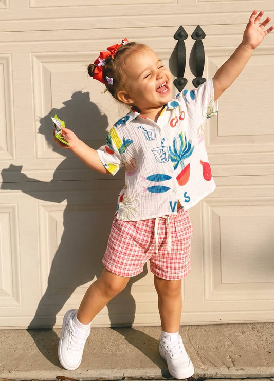 The Reef Muslin Shorts & Shirt Set - 2-8Y