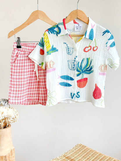 The Reef Muslin Shorts & Shirt Set - 2-8Y