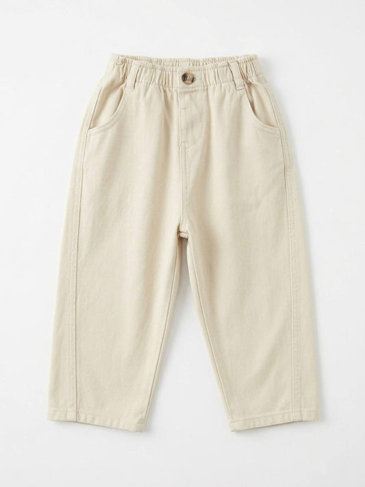DENIM Balloon Beige Pants - 2-7Y