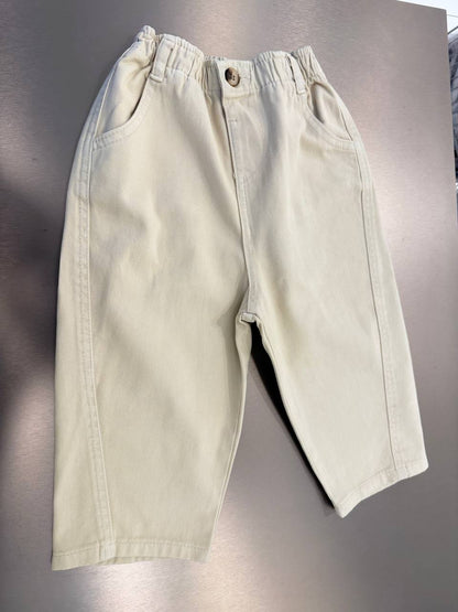 DENIM Balloon Beige Pants - 2-7Y