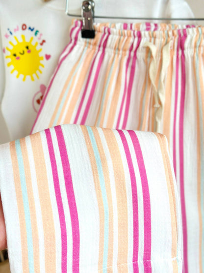 The Colorful Garden Muslin Pants & Tshirt Set - 2-8Y