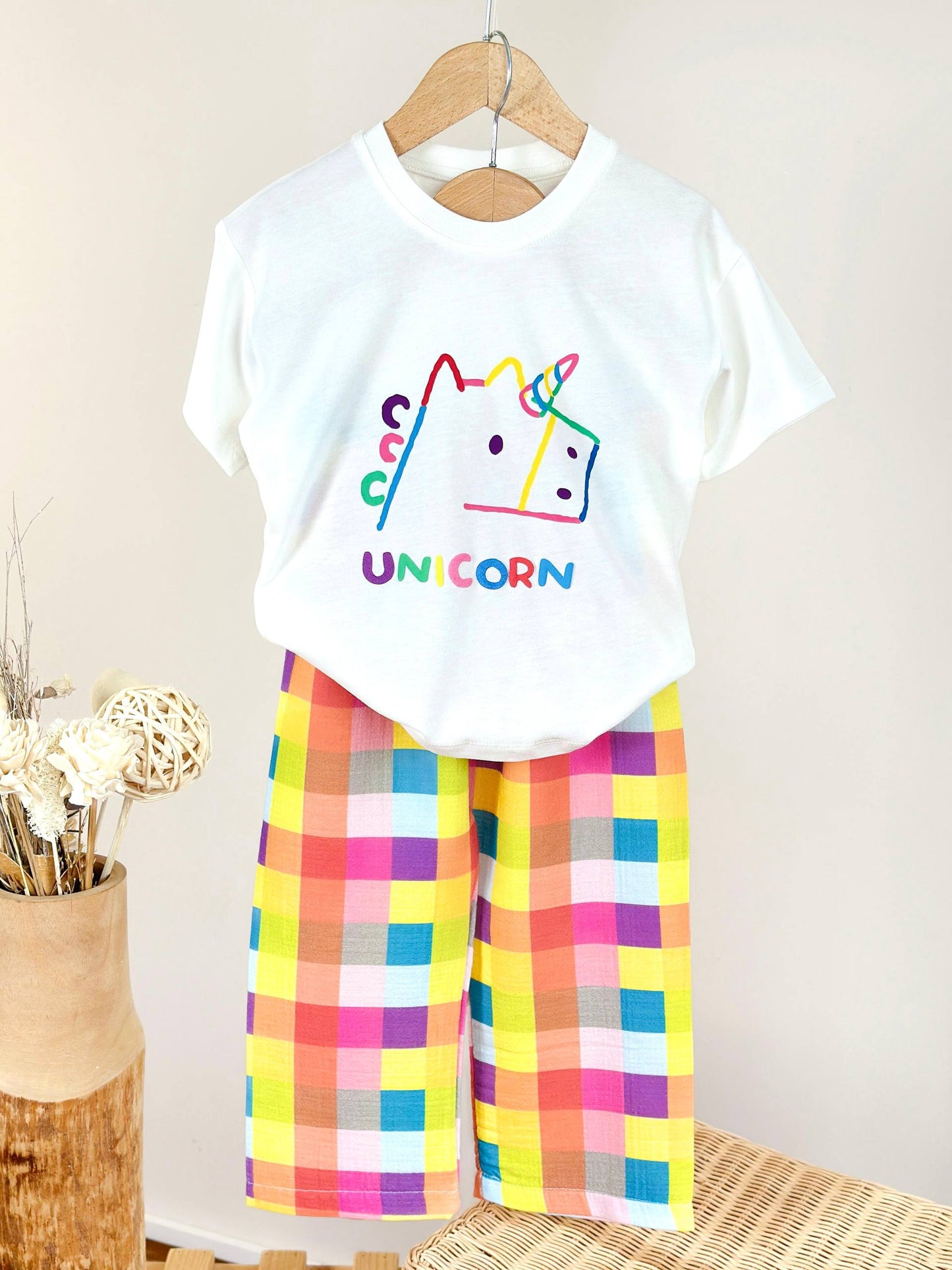 UNICORN Colorful Pants & Tshirt Set - 2-8Y