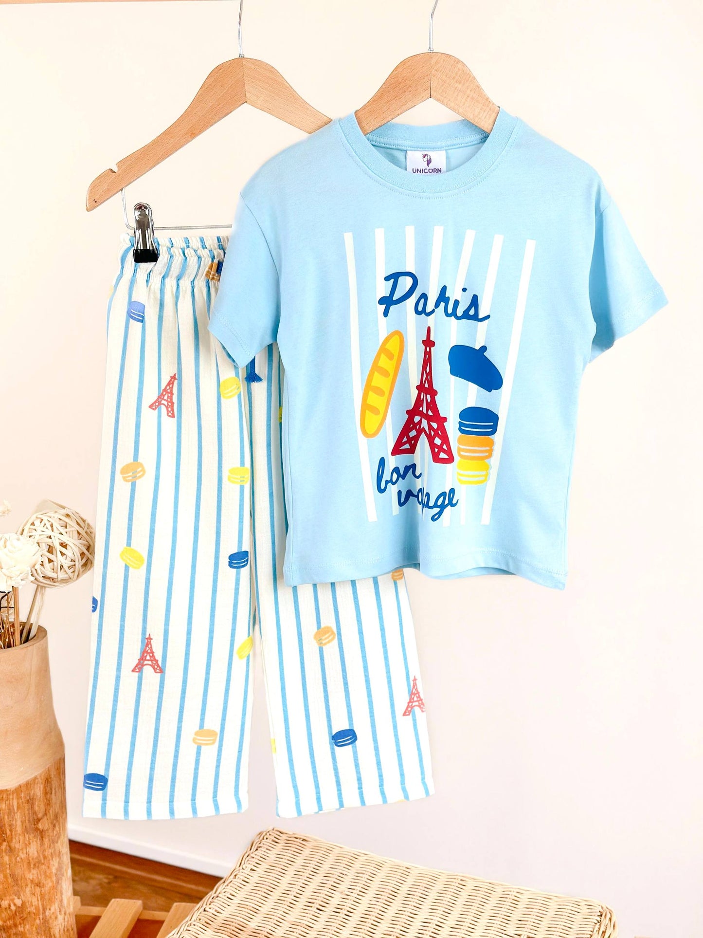 Paris Bon Voyage Pants & Tshirt Set - 2-8Y