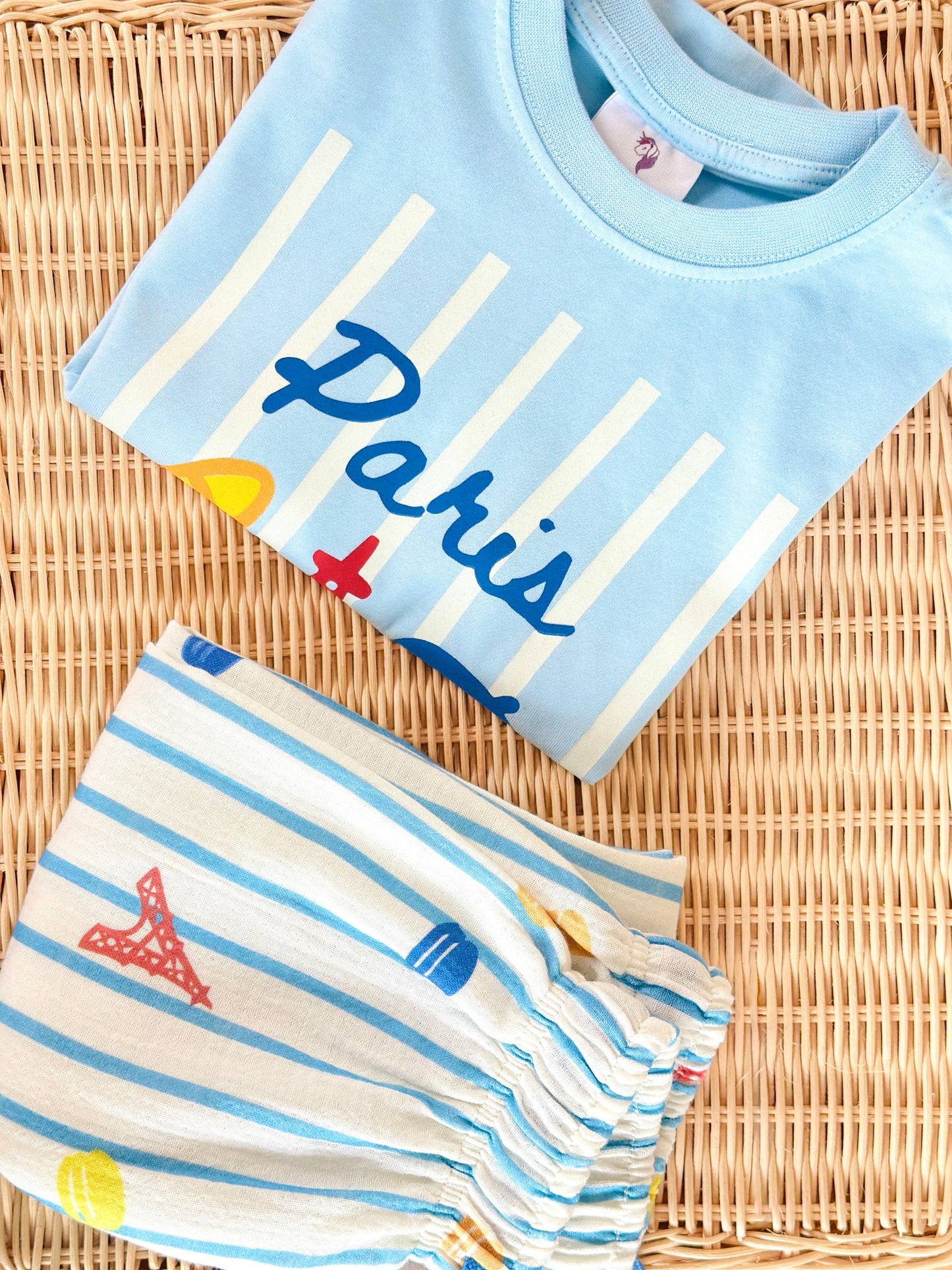 Paris Bon Voyage Pants & Tshirt Set - 2-8Y