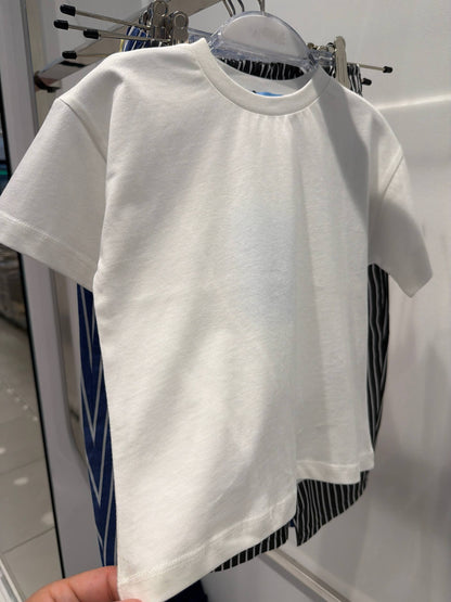 Balloon Striped Pants & Tshirt Set - Blue - 2-7Y