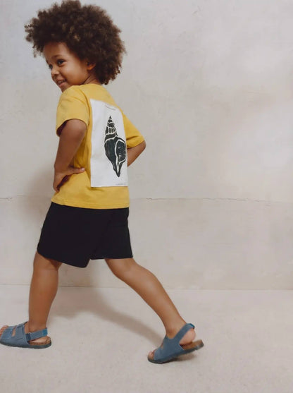 Seashells Shorts & Tshirt Set - Yellow - 2-7Y