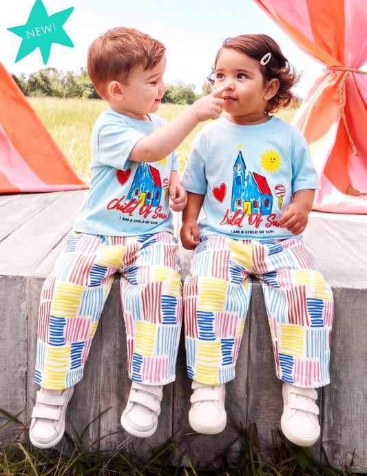 CHILD OF SUN Voyage Pants & Tshirt Set - 2-8Y