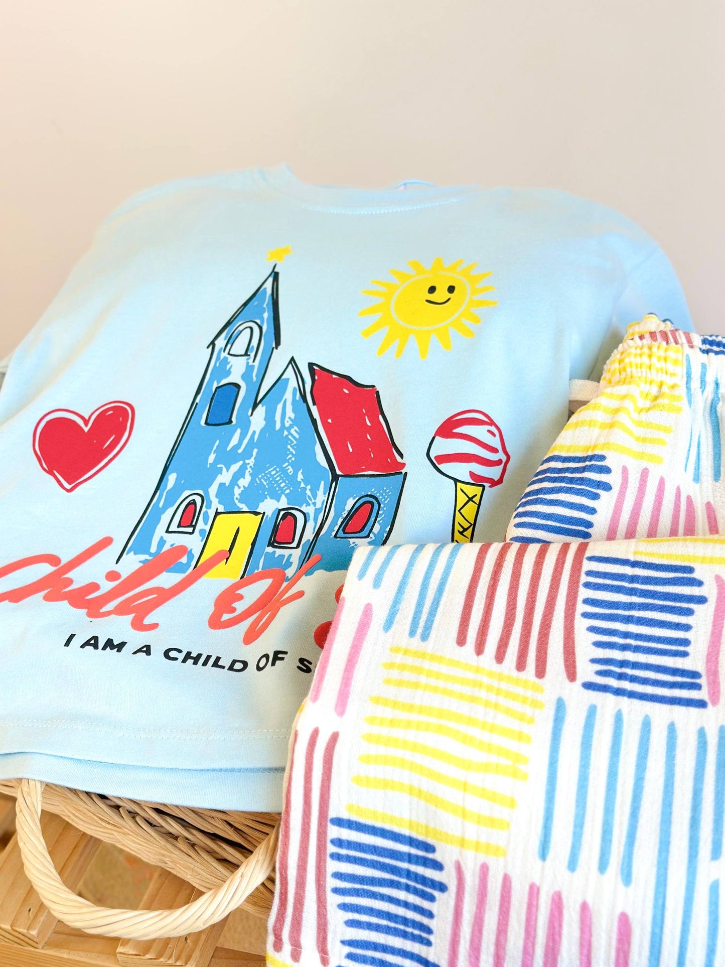 CHILD OF SUN Voyage Pants & Tshirt Set - 2-8Y