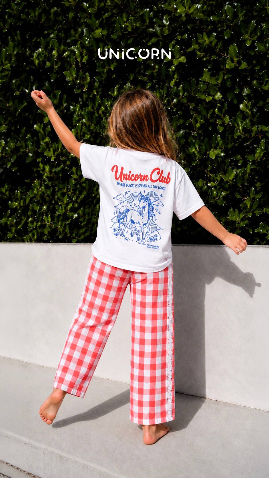 The Unicorn Club - Muslin Pants & Tshirt Set - 2-8Y