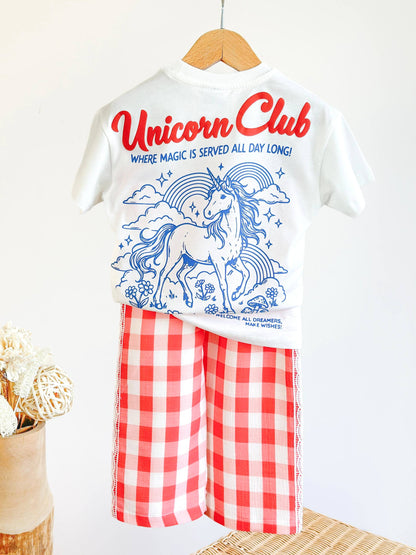 The Unicorn Club - Muslin Pants & Tshirt Set - 2-8Y
