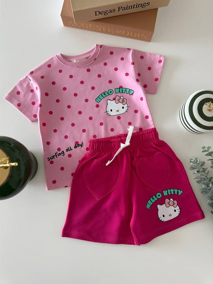 Hello Kitty Shorts & Tshirt Set - 2-8Y
