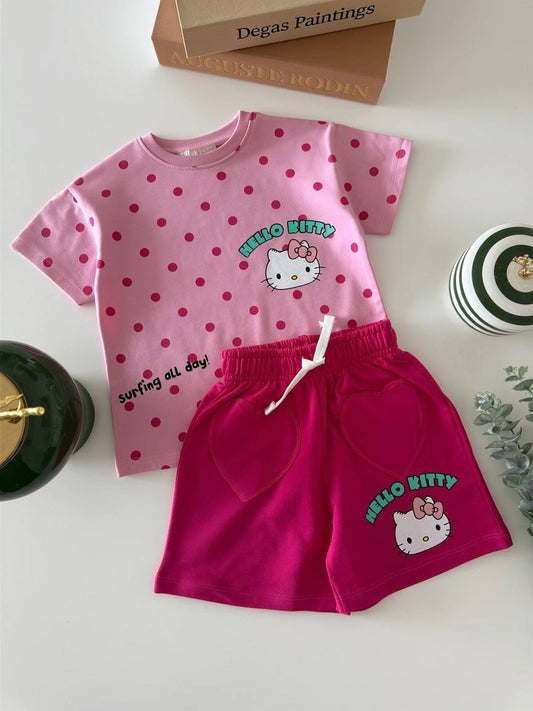 Hello Kitty Shorts & Tshirt Set - 2-8Y