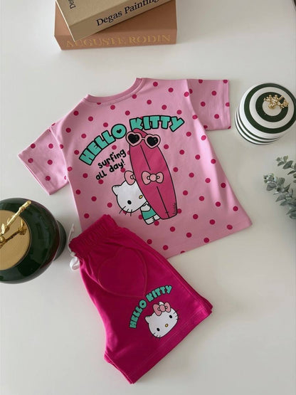 Hello Kitty Shorts & Tshirt Set - 2-8Y