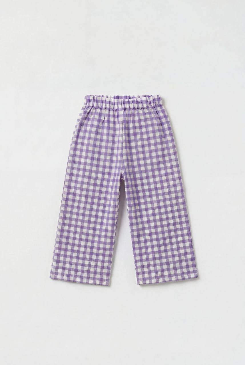 Checkered Purple Pants - 2-8Y
