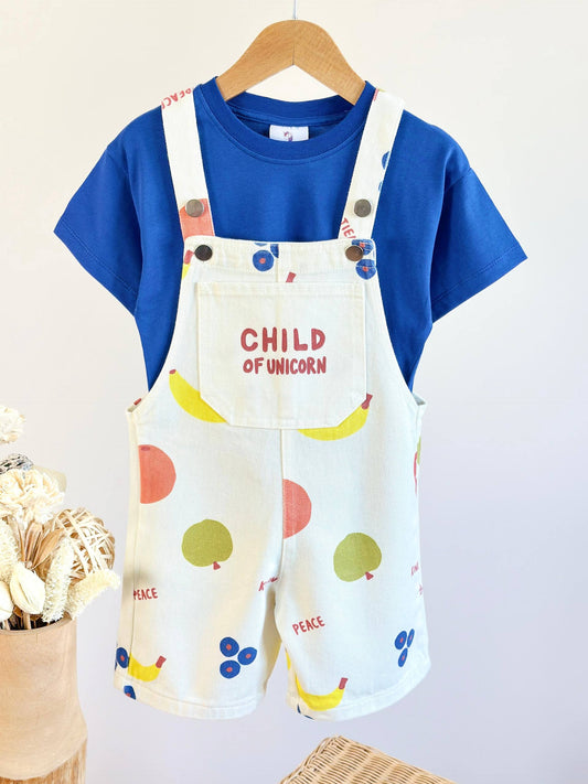 EXOTIC DENIM Overall & Tshirt Set - 2-8Y