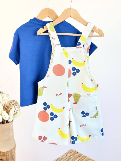EXOTIC DENIM Overall & Tshirt Set - 2-8Y