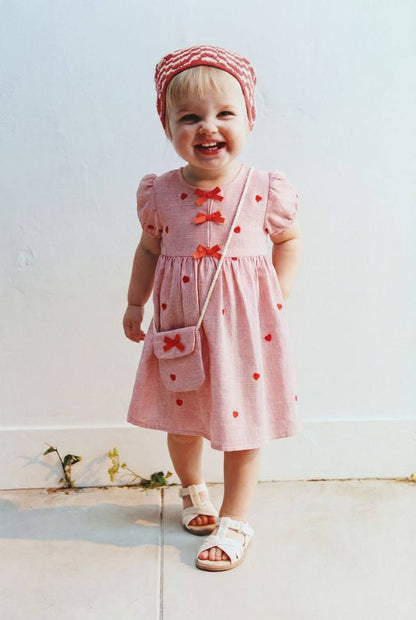 Heartfelt Bow Dress - 9M-4Y